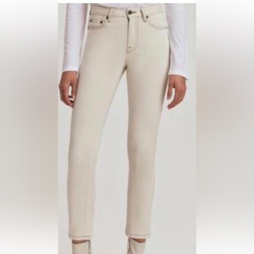 Something Navy Dark Cream Wash Straight Jeans Women 6
